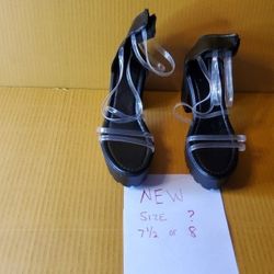 High Top Sandles, With Clear Straps