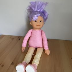 Corolle Rainbow Baby Doll 16” Iris Purple Hair Freckles 2007 So Cute!