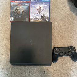 PS4 Slim, Controller And 2 Games 