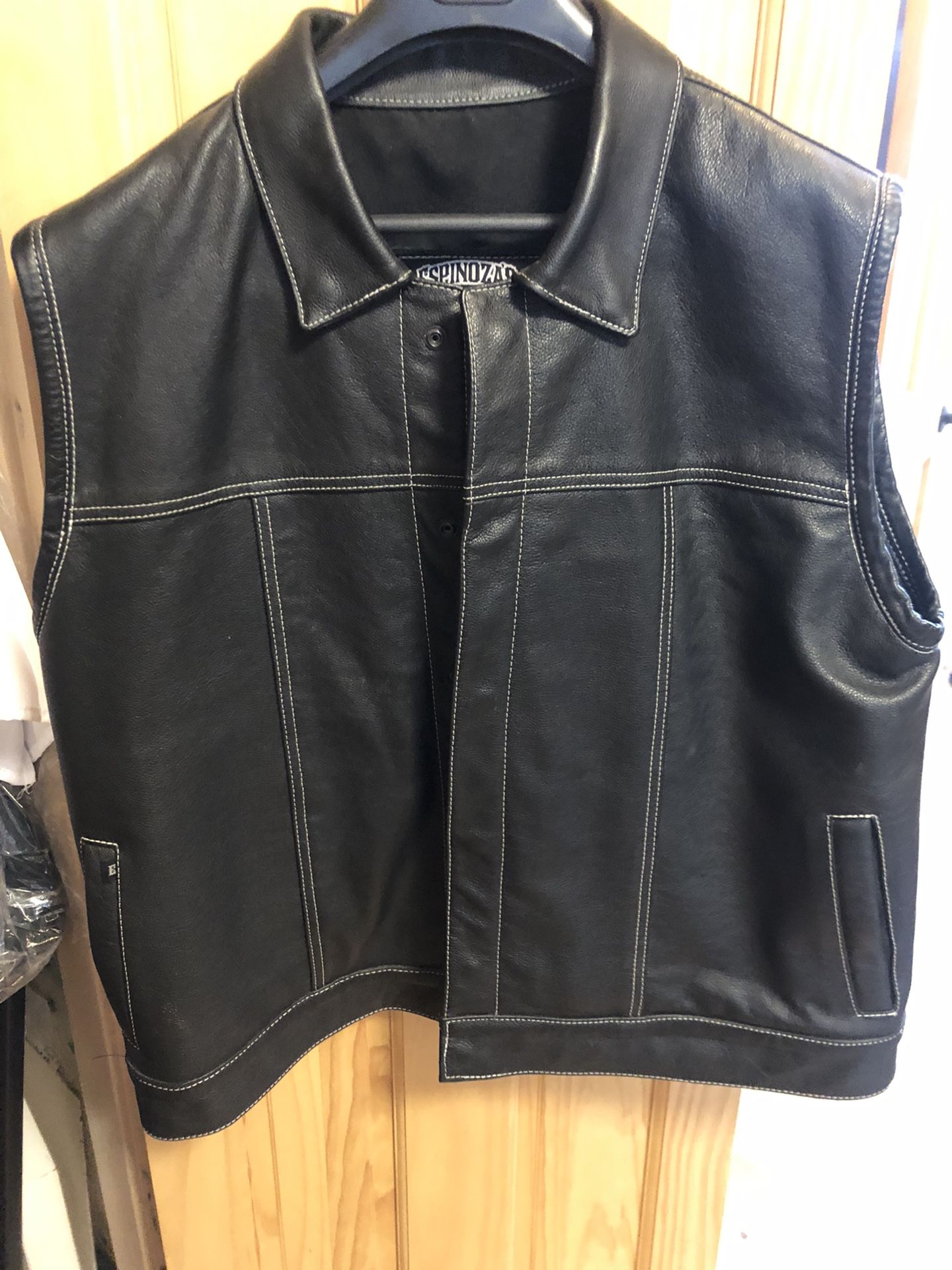 Motorcycle Leather Vest High Quality 