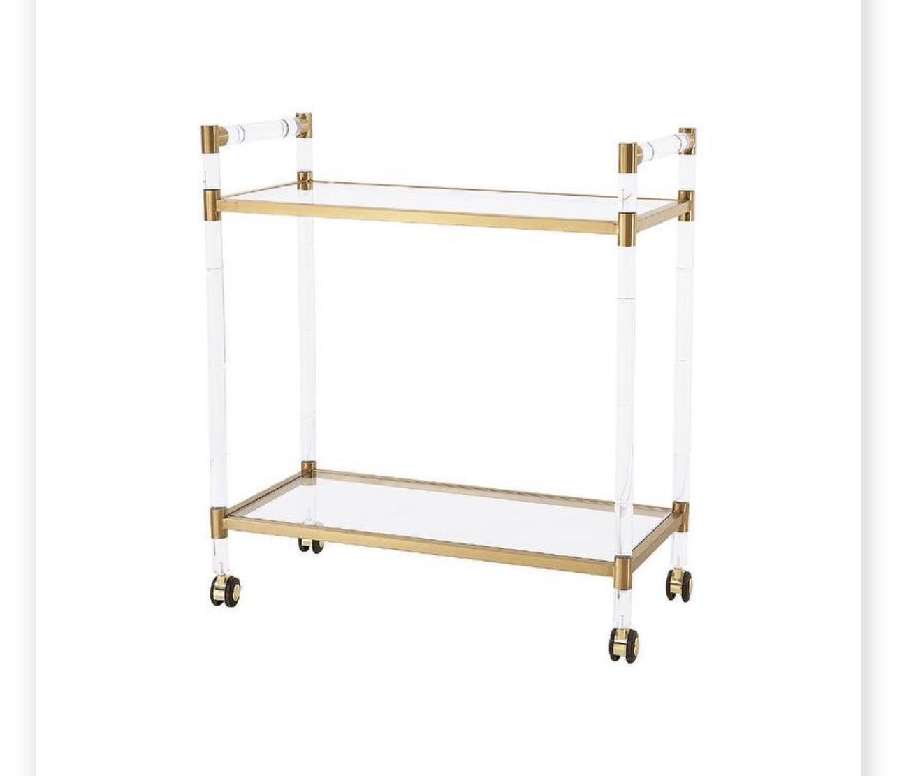 Lucite Acrylic Gold Brass Bar Cart/barcart