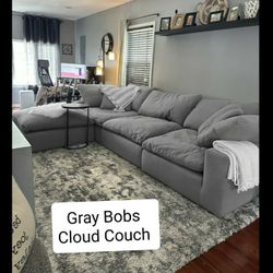Gray Cloud Modular Sectional Couch Sofa 