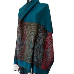 Stein Mart Women’s Oversized Floral Scarf/Shawl with Classic Tassel, Sz 27x73