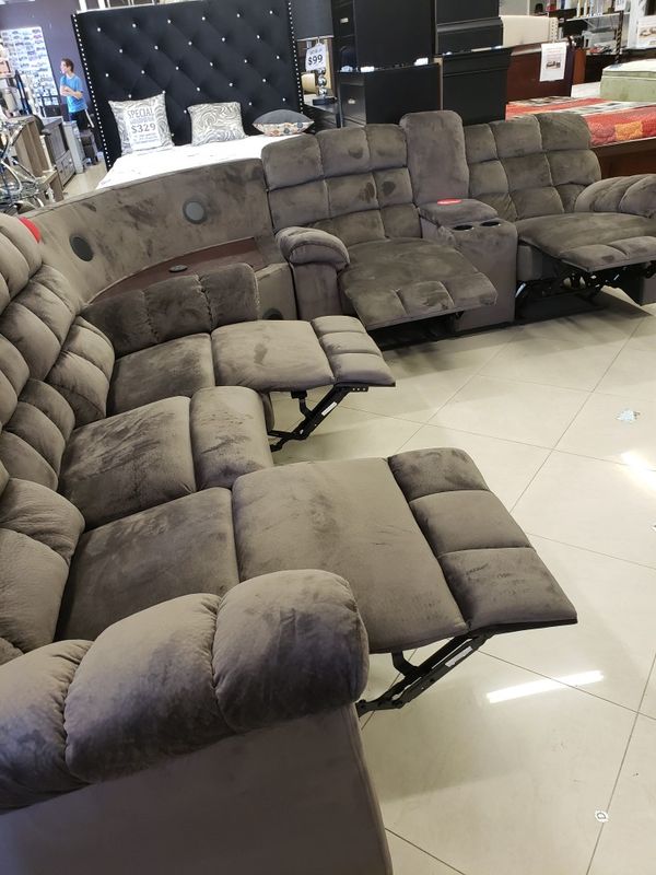 Recliners Sectional w/ bluetooth... 49 Down payment... Price 1399 for