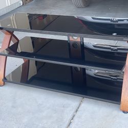 📺 Modern Glass & Wood TV Stand / Entertainment Center