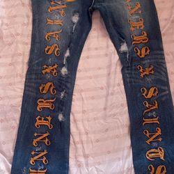 fwrd flare stacked saint x sinners jeans 