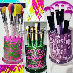 Makeup brush holders