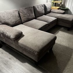 Grey U Shaped Sectional Sofa