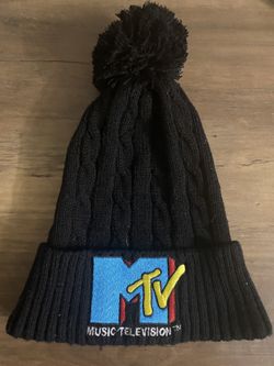 MTV black beanie hat