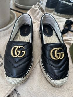 Gucci Leather Espadrille With Double G