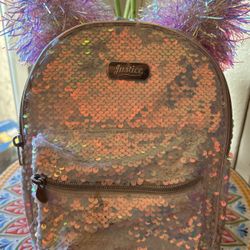Justice Silver Sequence, Pom-Pom Backpack