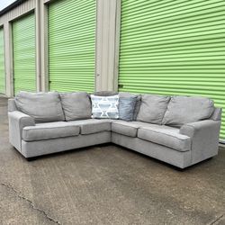 Large Gray Sectional Couch 