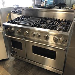 Viking Gas Range Stove 48”wide Stainless Steel With Grill 