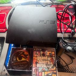 PS3 Slim 160 Gig W Control And Games 
