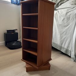 Teak Bookcase 360 Swivel Base. 