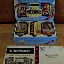 New American Girl Card Game Collection in Tin & Amer. Girl Trading Cards