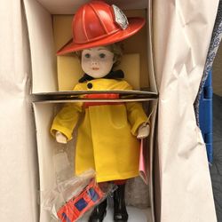 Vintage Paradise Galleries "Michael" By Laine Gordon Firefighter Porcelain Doll