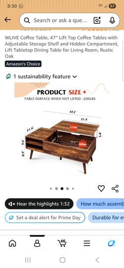 Coffee table with storage