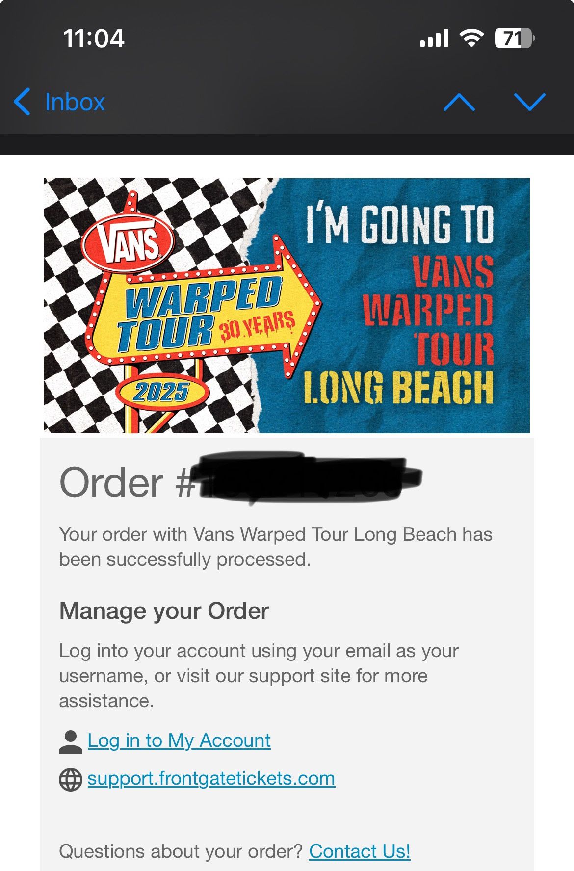 2 Vans warped Tour Longbeach Tickets