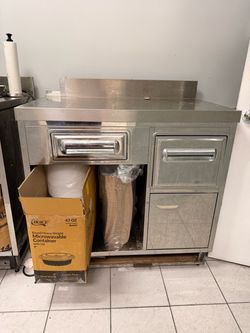 Industrial stainless steel work table