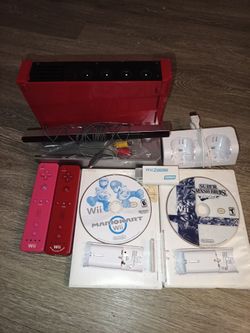 Red Nintendo Wii Bundle with Games