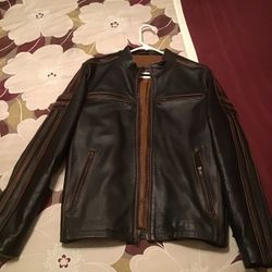 Leather motorcycle jacket small size