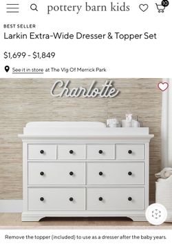 Pottery Barn Larkin Extra-Wide Dresser Topper Set for Sale in