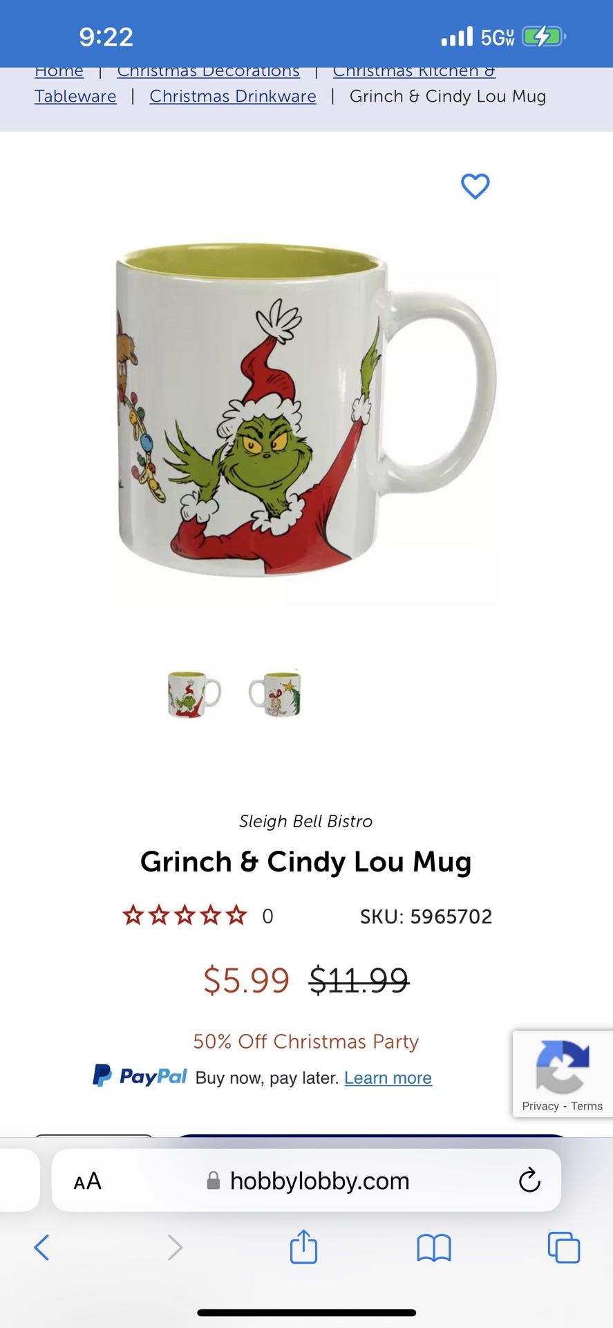 Set Of 4 Grinch Mugs