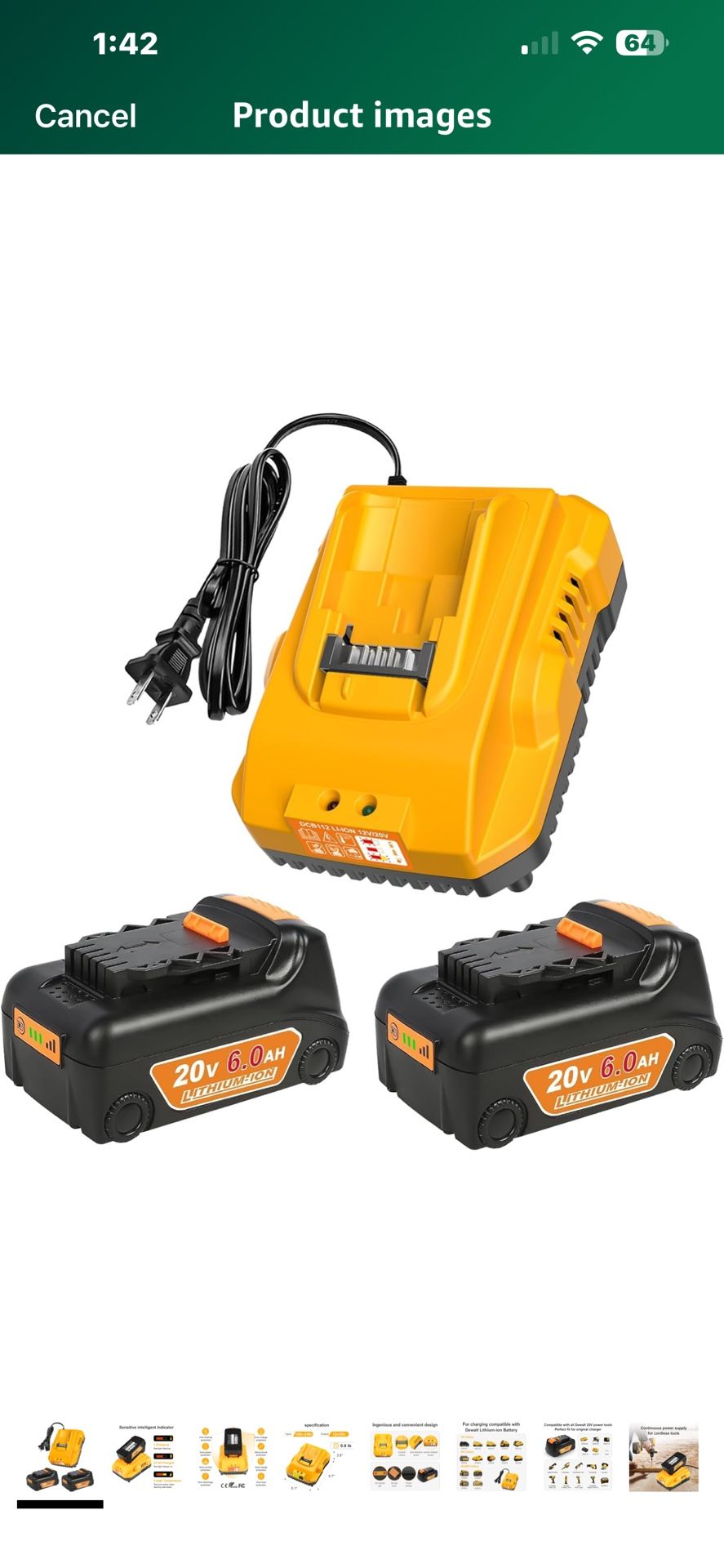 20V Max Battery Replacement 2 Pack for Dewalt Battery...