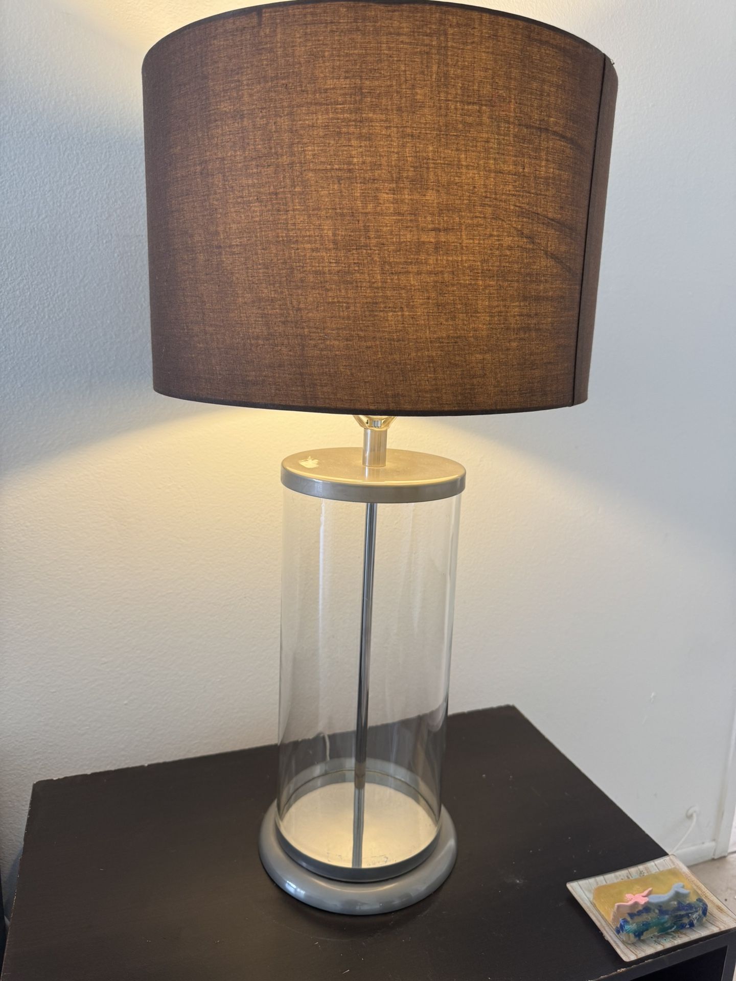 Glass Cylinder Table Lamp 32”
