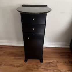 Japanese Modern Black Small Accent Table with Storage from Japan Very Good Condition