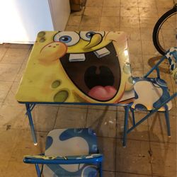 Sponge Bob Table & 2) Chairs