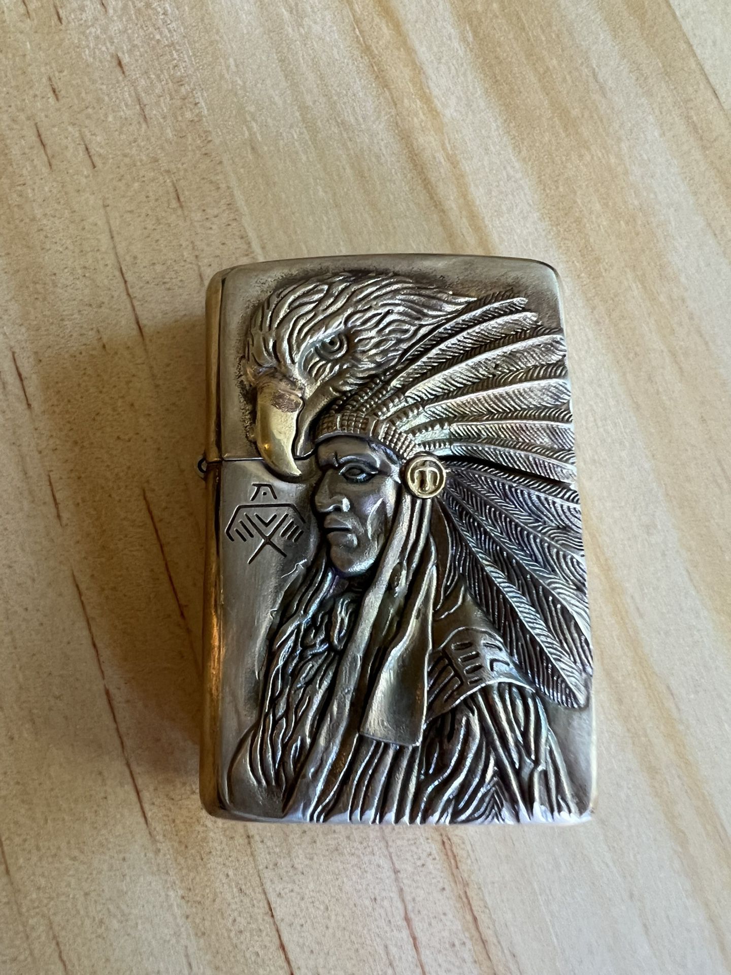 Vintage Lighter case Zippo - Native American