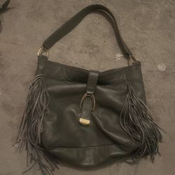 GILI GENUINE LEATHER HOBO FRINGE HANDBAG
