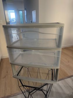 3-Drawer Clear Plastic Storage Cart