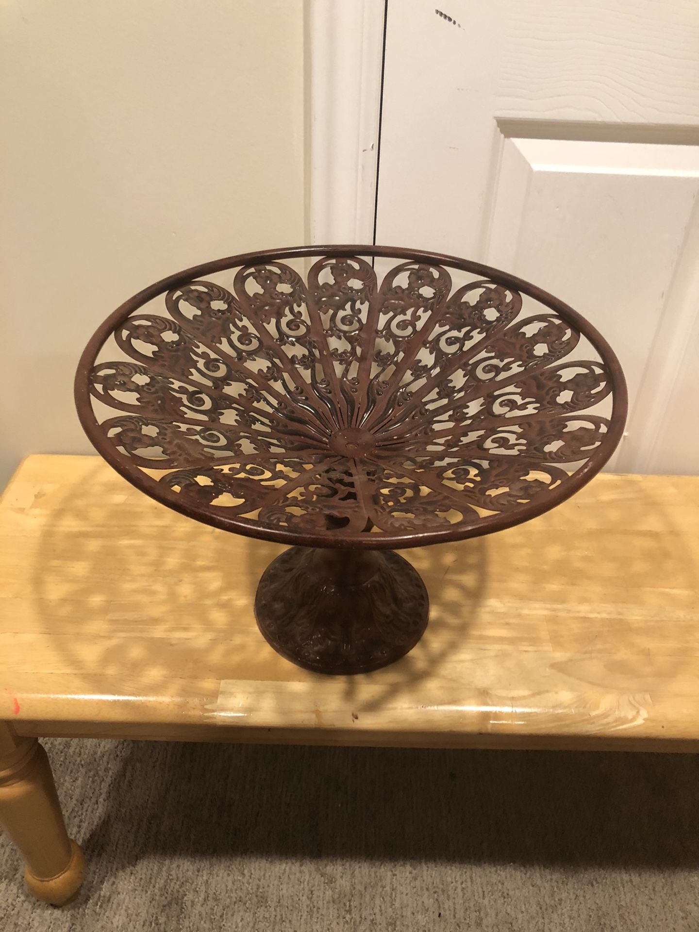 Awesome Filigree Style Decorative Metal Centerpiece Bowl!