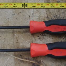 Snap-on Tools 24" #2 Philips and flat Soft Handle Screwdriver ORANGE 1/4  SGD424B ; #2 SGDP242B.  USED. TESTED. IN A GOOD WORKING ORDER.  