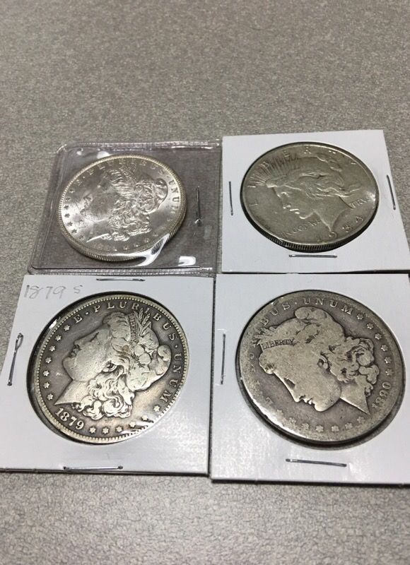Lot of 4 Circulated Silver Dollar
