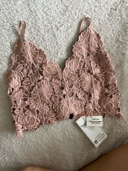 Pink Floral Lace Bralette with Tags