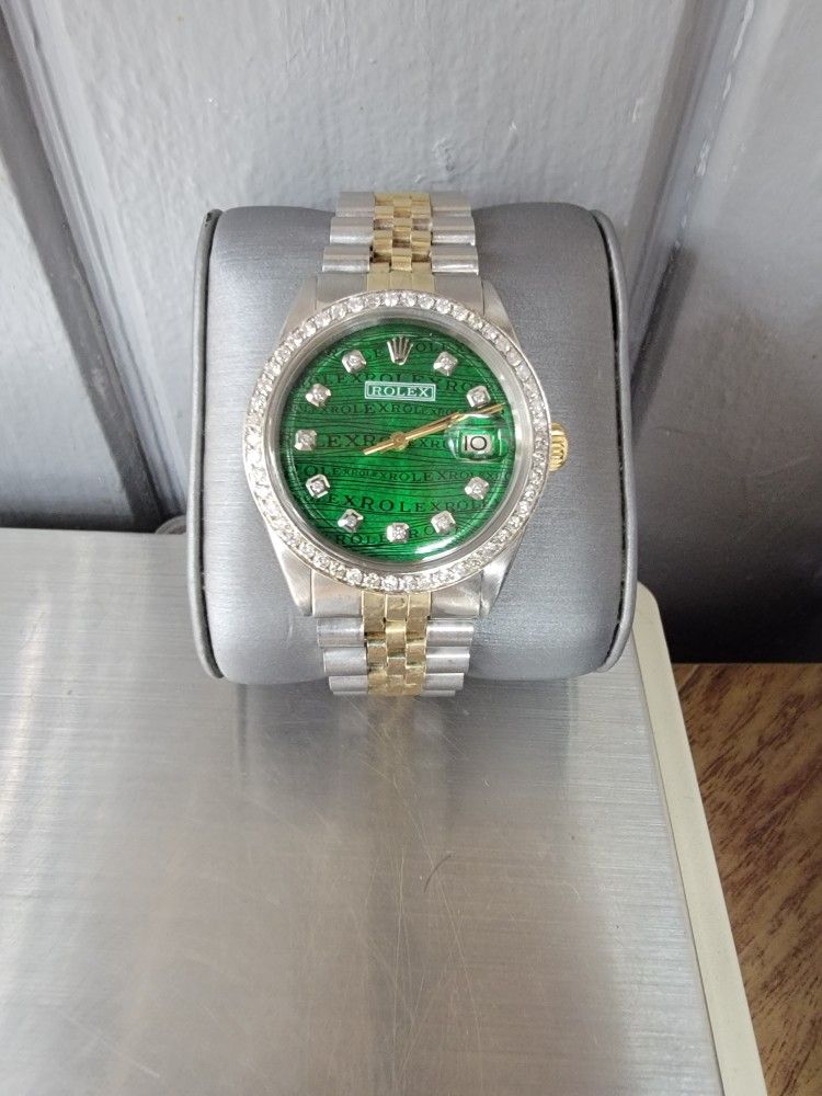 Rolex Datejust 36mm Acero Y Oró Con Diamantes