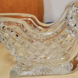 St.  George Crystal Christmas Sleigh - Vintage 70s Collectable - $10