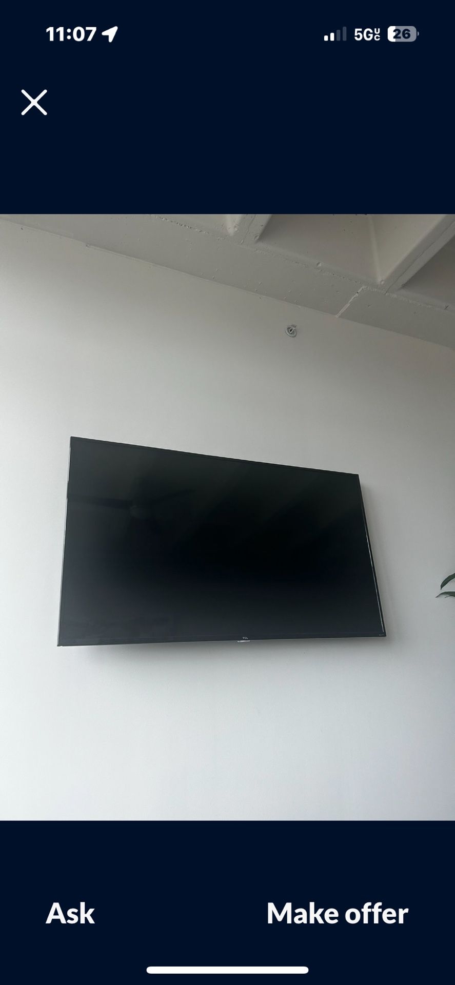 Roku Tv 65 Inch With Remote Lightly Used 260