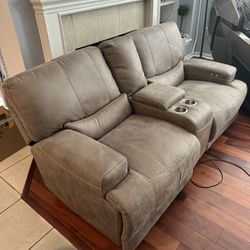 Leather Power Reclining Sectional - 3-parts