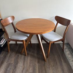 Walnut Table and Chair Set