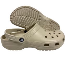 Size 9m/11wns Crocs Classic Clog “BONE” Cream Tan Slip On Comfort Shoe