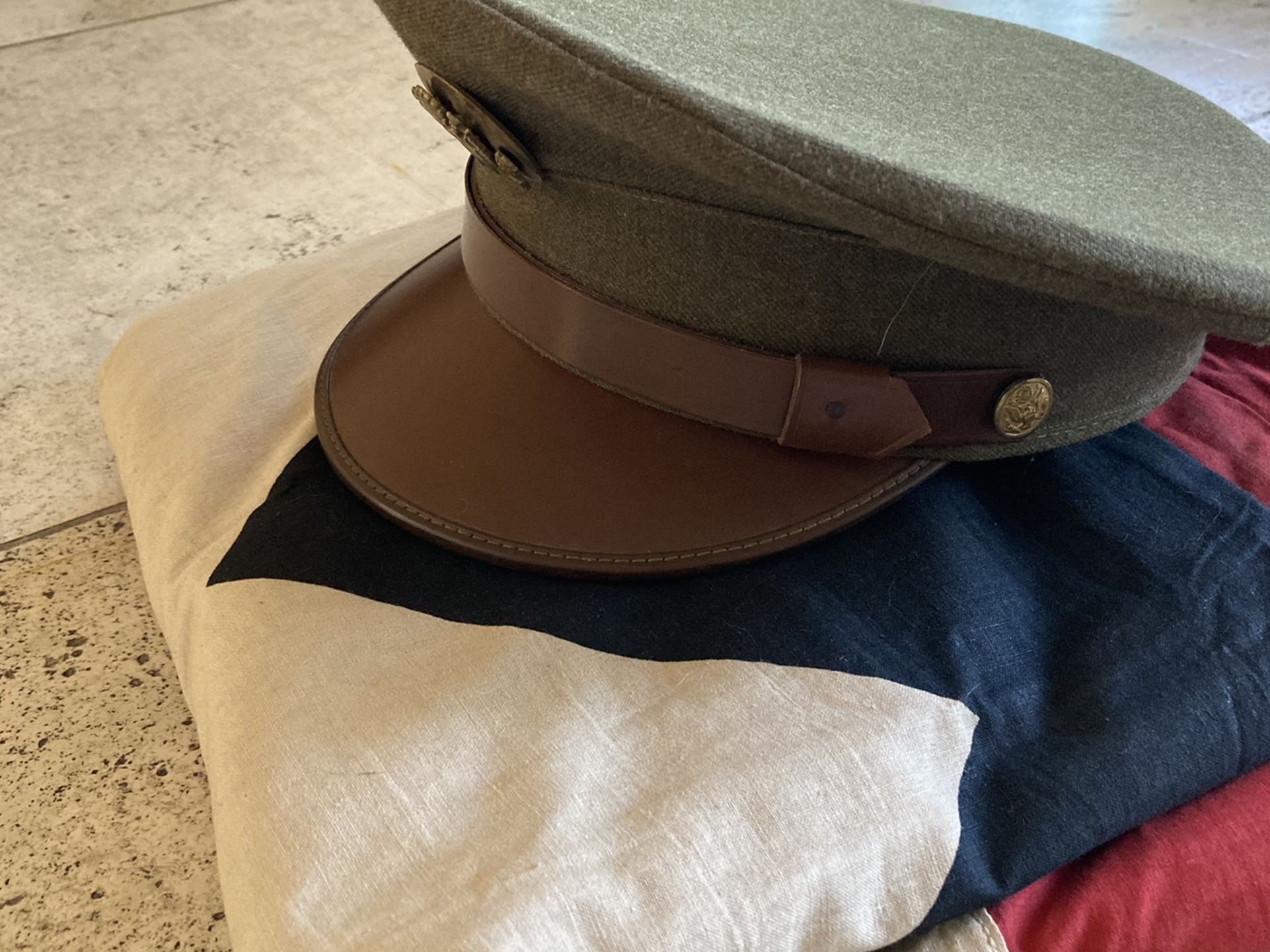 Vintage WW2 WWII US Army enlistedmans hat visor cap