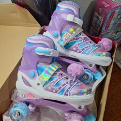 New!!! SULIFEEL Roller Skates Stellar Purple - Light Up Skates / Size - Large / US Kids - Girls - Size 4-7