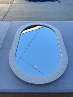 White Oval Wall Mirror
