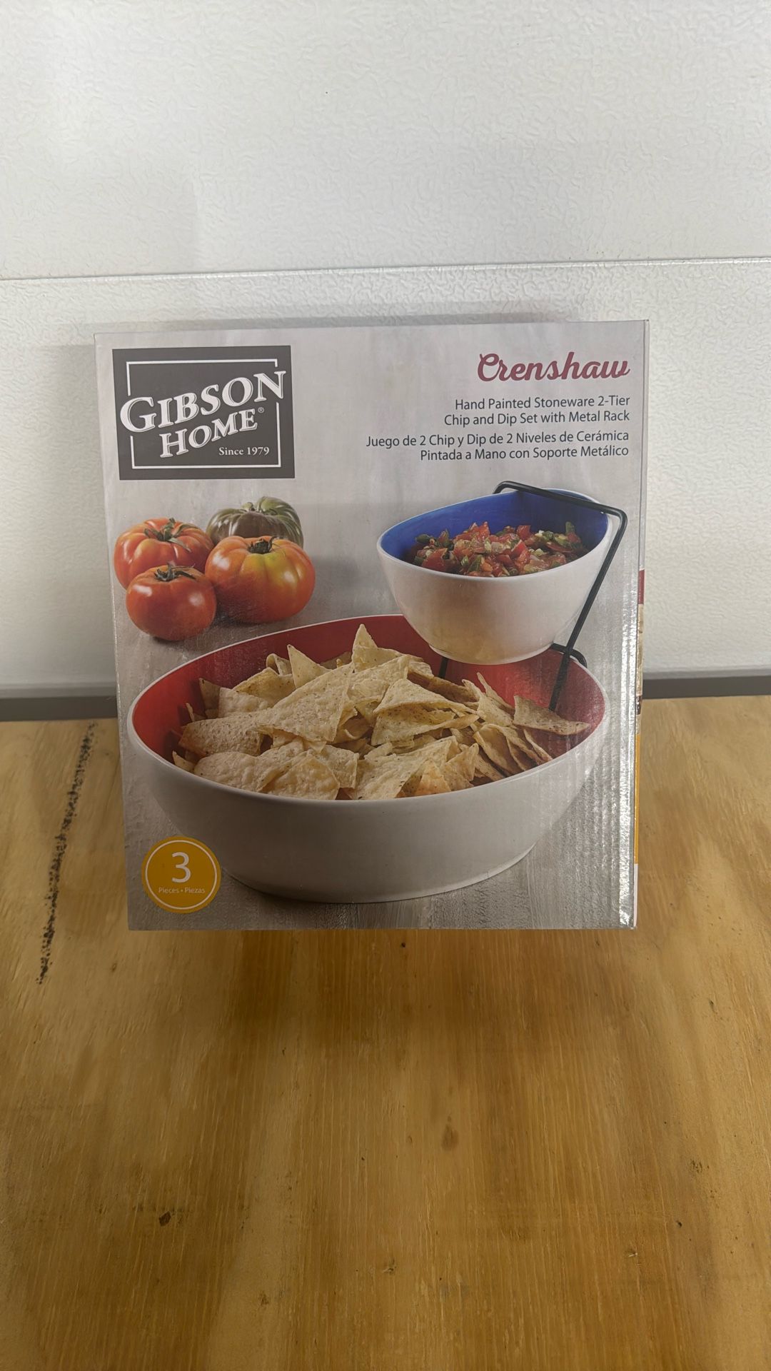 Chip And Dip Set With Metal Rack