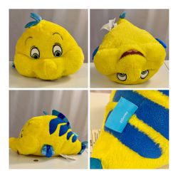 17" Disney Official Little Mermaid Flounder Pillow Pet Plush Stuffed Animal - Ship Only